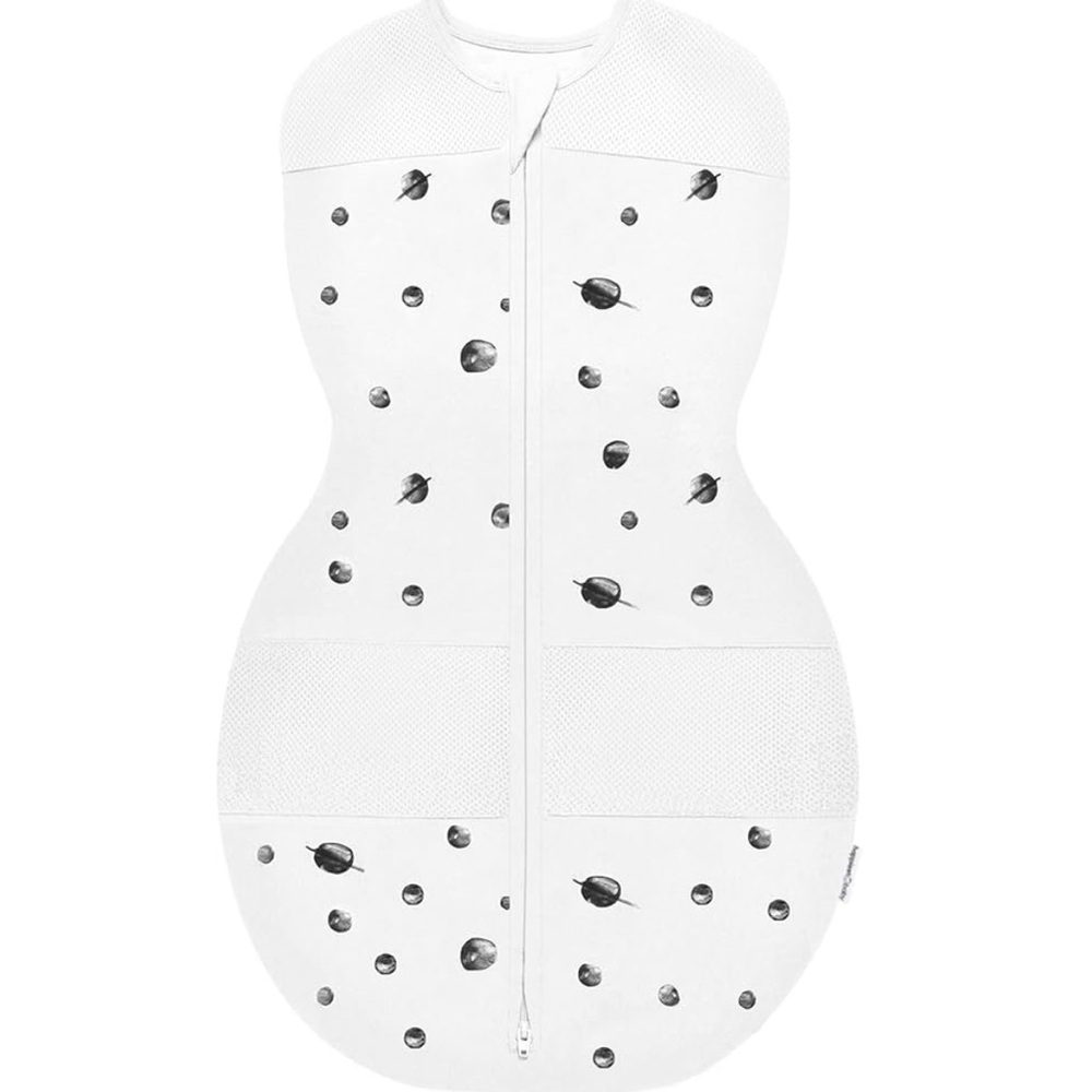 Happiest Baby 100% Organic Sleep Sack Swaddle Small Ivory Planets